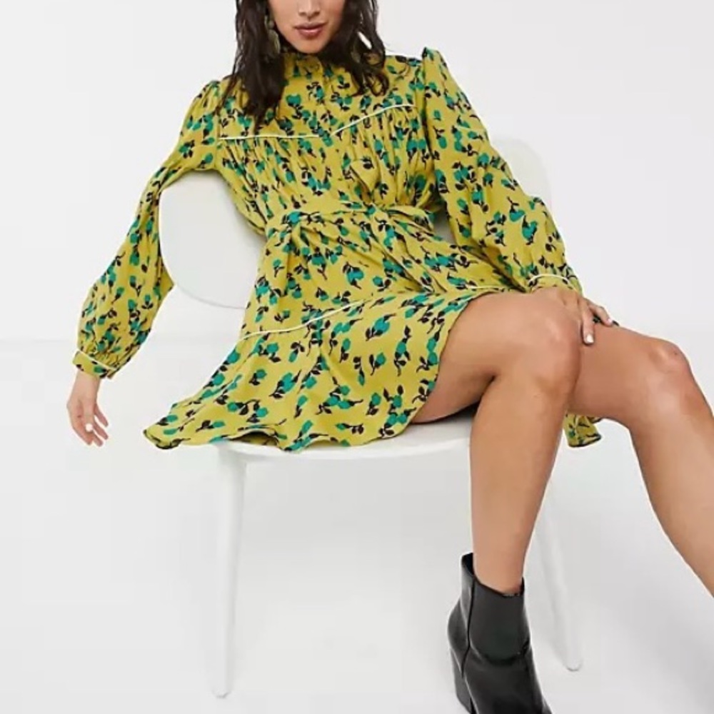 Rachel antonoff drew dress in mustard tulip - Picture 3 of 14